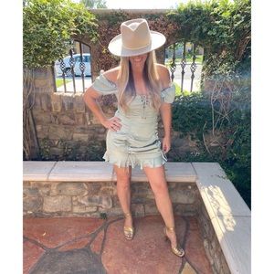 Lace-Up Bust Drawstring Dress